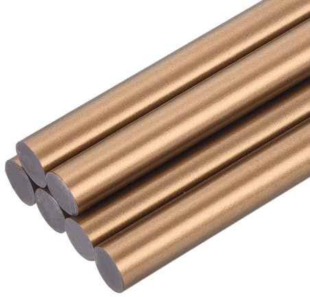 QUARKZMAN 6 Stück Heißklebestifte 11mm x 100mm Mini Heißklebesticks Heißklebepistole Heißkleber Klebestifte Heißklebestäbchen für Repartur Kunst Dekoratiion DIY Handwerk Bronze Gold
