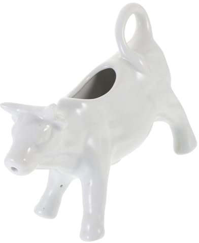 Ceramic Milk Jug and Gravy Boat, Cow Creamer Dispenser Pitcher for Sauces and Milk,