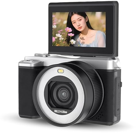 5K 80MP Digital Camera for Photography, WiFi Vlog Camera Autofocus Video Cam with 18X Optical Zoom, 3 Inch 180 Degree Flip Screen & Front and Rear Dual Lens