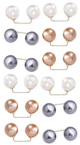 12-Piece Pearl-Decorated Safety Pin Set - Elegant Decorative Clips for Cardigans, Shawls & Sweaters (Fashionable Brooch Pins for Women & Girls' Clothing)