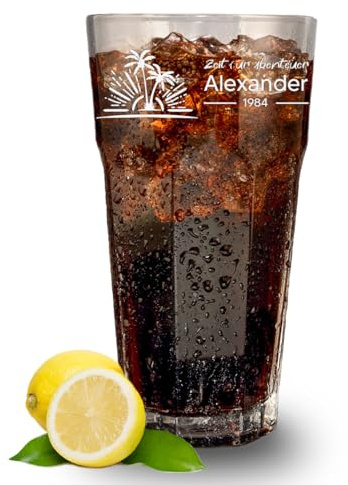 polar-effekt Cocktail Glas 480 ml für Longdrinks mit Gravur - Spülmaschinenfestes Trinkglas - Geschenk zum Geburtstag & Jubiläum - Longdrinkglas für Drinks & Wasser