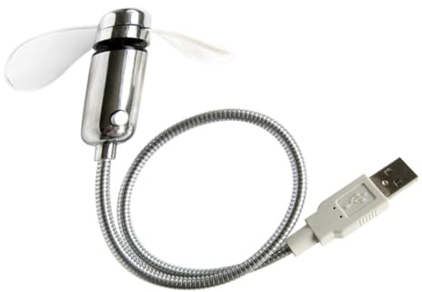 TEHAUX 1 pezzo Ventilatore Mini USB con LED Flessibile e Portatile per Computer per Desktop e Laptop
