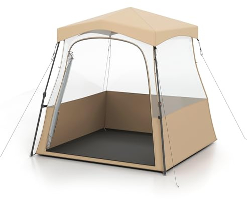 COSTWAY Sportzelt, Transparentes Zelt mit klarer Sicht & Robustes Gestell & Tragetasche, Campingzelt Outdoor, Pop Up Bubble Zelt zum Sportgucken, Anfeuern, Camping