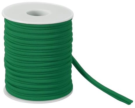 sourcing map Cordoncino elastico in nylon, 0,6 cm di lunghezza, 20 m, elastico intrecciato, cinghie elastiche per bracciali, cravatte per capelli, cucito, fai da te, colore: verde