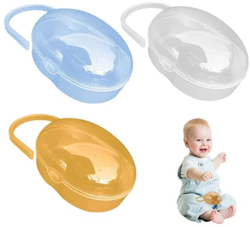 Custodia per ciuccio per bambini Scatola per ciuccio antipolvere Custodia per succhietto senza BPA Forniture per bambini 3 pezzi, Decorazione