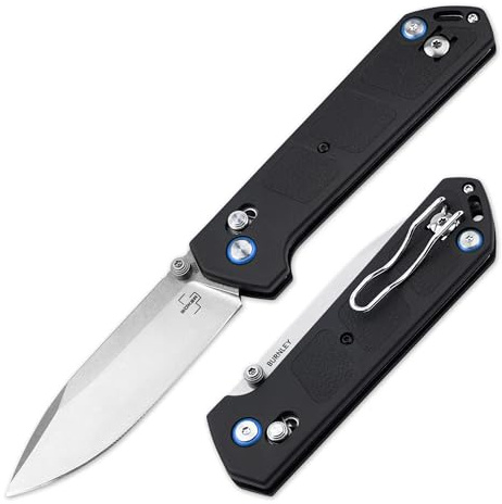 BÖKER PLUS® Kihon DC 2.0 - Taschenmesser kugelgelagert mit D2 Droppoint Klinge - Einhand Klappmesser mit Crossbar-Lock - EDC Messer mit Clip - Outdoor 1 Hand Messer zum Klappen & FRN Griff schwarz