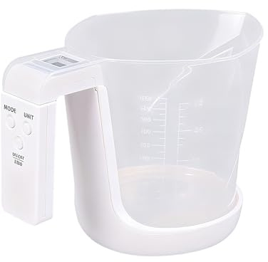 Tazas medidoras para hornear, pantalla LCD, taza medidora digital con cuchara de medición inteligente, para bebidas, postres, cocina, hornear, cocina, hogar, apartamento, camping, restaurante, comedor