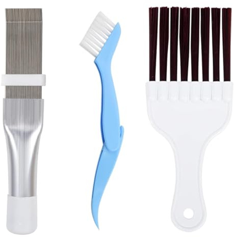 UZEXYO 3 Piece Dryer Vent Cleaning Kit Tumble Dryer Cleaner Brush Radiator Fan Brush for Air Conditioner Condenser Fin Coil Refrigerator Heat Pump Appliances