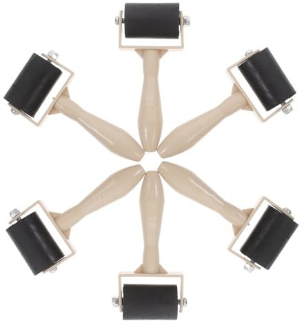 PACKOVE 6 Pezzi Rullo Brayer per Stampa Inchiostro, Rullo in Gomma Leggero Impugnatura Comoda, Strumento Multiuso per Artigianato e Stampa a Rilievo, Facile da Pulire e Portatile, per Uso