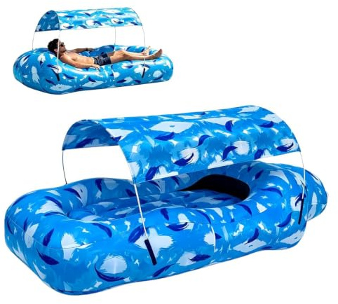Gonflable Canapé gonflable piscine avec pare- | Chaise Longue de Randonnée Facile à Installer pour les voyages et les vacances le camping au bord de la mer la randonnée les