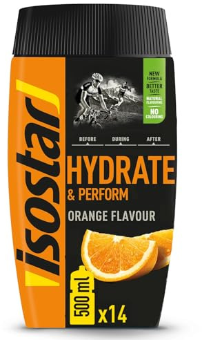 ISOSTAR – Hydrate & Perform Orange – Poudre Boisson Isotonique Sport – Boisson Énergétique Endurance avec Électrolytes, Vitamine C & B1 – Hydratation Running, Vélo & Trail – 560 g
