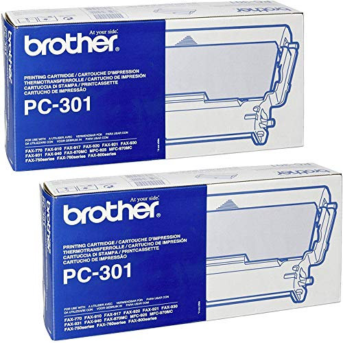 Brother: PC301 Fax Thermo-Farbbandkassette, schwarz –:-Verkauft als 2 Packungen von – 1 –/– Insgesamt je 2