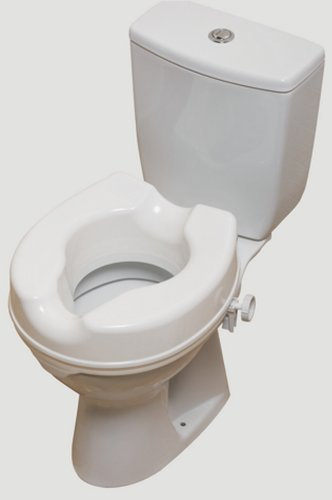 NRS Healthcare Linton Plus Raised Toilet Seat, 100 mm / 4 inch, White (Retail Packed)