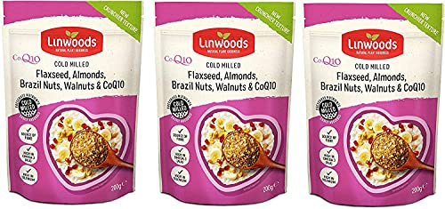 Linwoods Semi di lino macinati, mandorle, Brasile, noci e Q10 200g, fonte di proteine e fibre, ad alto contenuto di magnesio,