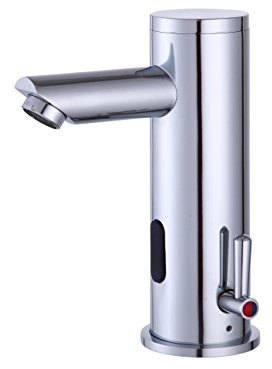 Fyeer Wasserhahn Bad mit Infrarot Automatischer Sensor Berührungslose Waschtischarmatur Mischbatterie für Badzimmer Badarmatur Waschbecken Mischbatterie Messing Verchromt