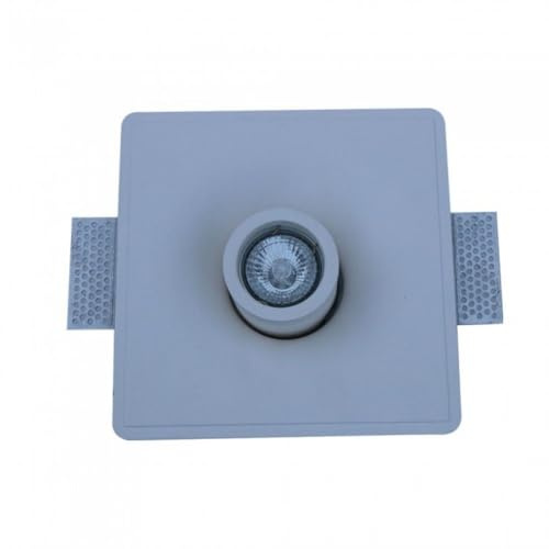 VT-863 - Lámpara de techo de yeso (1 x GU10, con base cuadrada), color blanco