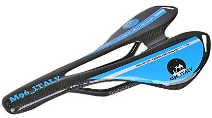 MH96_Italy Sella Bici in Fibra di Carbonio 3K per Bici da Corsa e MTB Antiprostata Super Leggera 100g+/-