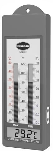 Brannan Waterproof Digital Max Min Thermometer For Use In Greenhouse Garden Outdoor Indoor Weatherproof Measure Maximum and Minimum Temperature