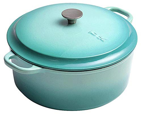 Forno olandese in ghisa smaltata 2 maniglie azzurro, 4 litri
