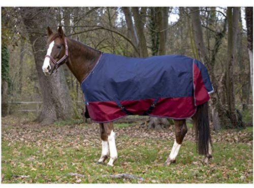 Stalldecke TYREX 1200D EquiTheme Marineblau/Bordeauxrot 125cm