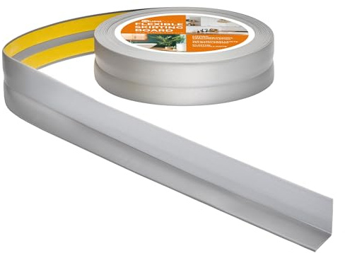 Quest Weichsockelleiste PVC 18x18 mm selbstklebend - Silber, 5 m | Flexibles Dichtungsband & Knickleiste, für Küche, Bad & Fugen, Montage ohne Bohren, wasserdicht & UV-beständig