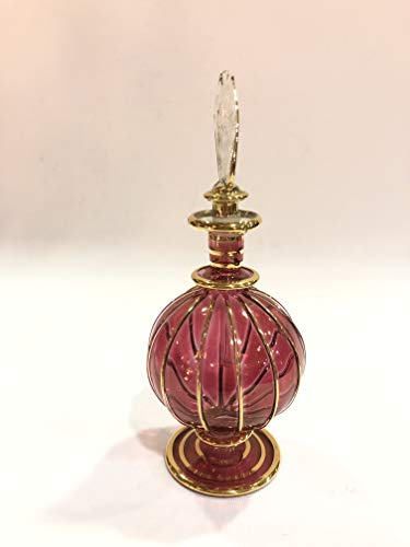 Generico Bottiglia Porta Profumo in Vetro soffiato Rosa Tondo