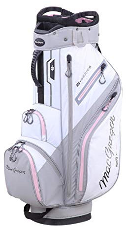 MacGregor Golf MACTEC Ladies 15 Series Water Resistant Golf Club Cart Bag, 10, White/Orchid