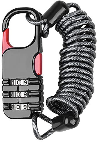 Motorcycle Helmet Lock - Light Weight Portable Anti-Theft 3 Digit Lock - Suitable for Bicycle, Motorcycles, Car Doors, Garages etc