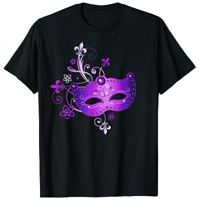 Masque aux fleurs de lys Carnaval de Rio et Venise T-Shirt