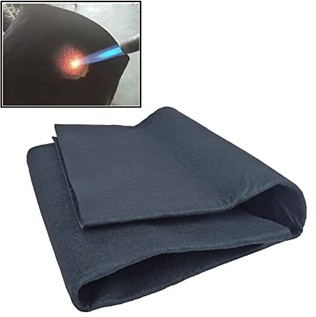 Fireproof Felt Welding Blanket Flame Retardant Fabric up to 1800°F Heat Shield for Wood Stove Smoker Grill Insulation Blanket Fire Pit Mat Fireplace Floor Protector 39x39 inches