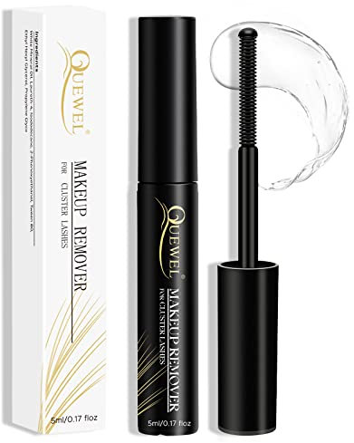 Cluster Lash Extension Remover, QUEWEL Cluster Eyelash Extension Glue Removal for Sensitive Skin, Gently Removing Lash Clusters Glue Clear 5ml For Personal Use At Home
