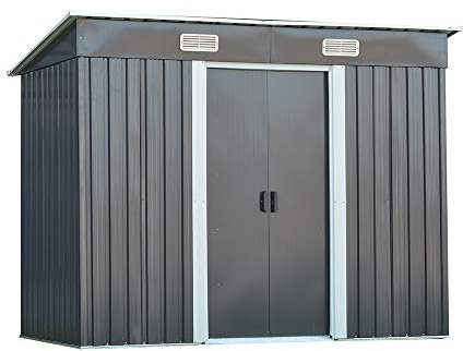 Outdoor Storage Metal Garden Apex Roof Storage Shed 6ft x 4ft/8ft x 4ft/ 8ft x 6ft/10ft x 8ft Green Or Grey Color