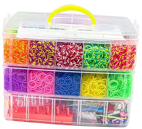 Kits de Fabricación de Pulseras de Telar, Kits de Pulseras de Bandas de Goma, Accesorios, Colgantes de Cuentas Variadas, Bandas de Telares de Goma Col, l