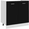 ZEYUAN Armario Inferior Fregadero contrachapada Negro 80x46x81,5cm, Mueble Cocina, Armario Despensero Cocina, Alacenas Y Vitrinas, Alacena De Cocina, Cocina Muebles, Armarios Baños