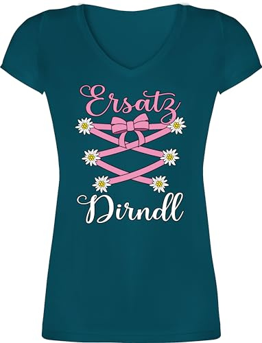 Shirtracer - T-Shirt Damen V Ausschnitt - Kompatibel mit Oktoberfest - Ersatz Dirndl