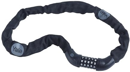 Yale Catena di sicurezza con combinazione Serie Essential YCHC0/6/90/2 lunghezza 900mm, Acciaio al Carbonio, Lega di Zinco, Codice a 5 Cifre, Testato con spray salino per 96 Ore