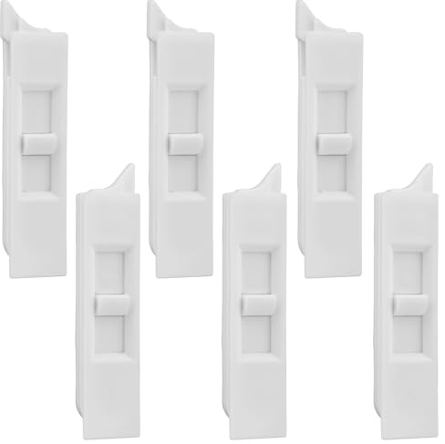 6 Pcs Window Tilt Latch Pairs Spring Loaded Sliding Window Latch Lock Snap-in White Vinyl Plastic Construction for Home Window Accessories Parts