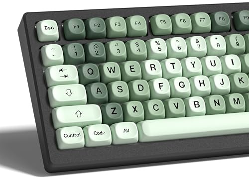 Womier Matcha Keycaps Green, Custom PBT MOA Keyboard Keys | 5 x Green Sublimation Keycaps for Cherry Gateron MX 60 65 75 Keyboards