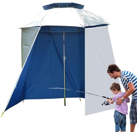 Beach Umbrella - Beach Tent - Pop Up Tent, Portable Umbrella Shade with UV and Tear Protection - Sun Shade Canopy Umbrella, Easy Folding Setup, Accessories for Beach Camping Fishing - Blue