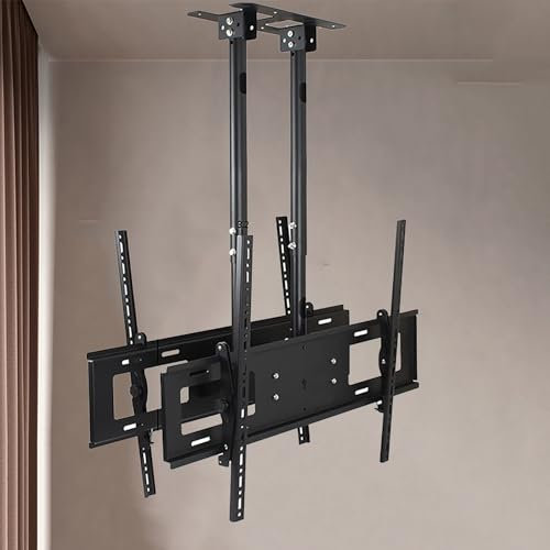 Supporto TV Supporto TV a soffitto bifacciale - Supporto TV a parete, per TV a basso profilo da 60-100 pollici Telaio di regolazione dell'altezza, TV con inclinazione regolabile Sollevatore TV te