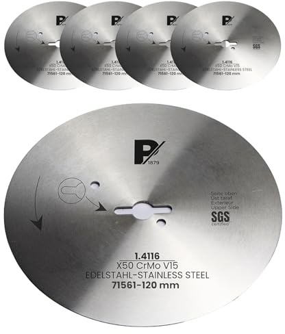 Pirge cirkulär kniv kompatibel med tandoor och Dibek 120 mm slätt 5-delat set – skarpaste doner-kniv tillverkad av högkvalitativt rostfritt stål