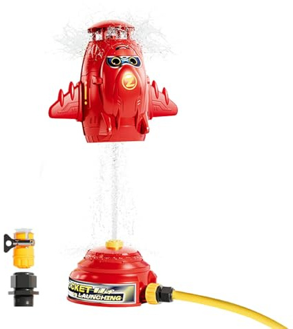 Sprinkler en Plein air - Design de fusée Rotatif, Jouet éclaboussant pour Les | Mignon à 360 degrés à l'eau Spray Rocket, Jeu d'arrière-Cour pour garçons et Filles 4-8 Ans, Jeu de pelouse d'ét