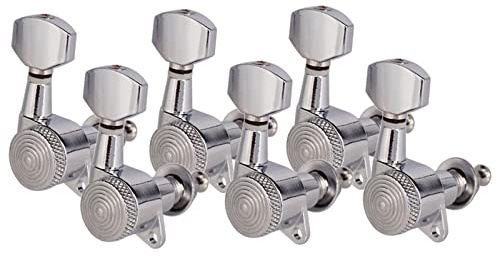 YEJBBUC Lot de 6 chevilles d'accordage pour cordes de guitare 6R Argenté 23 x 17,5 x 25 mm