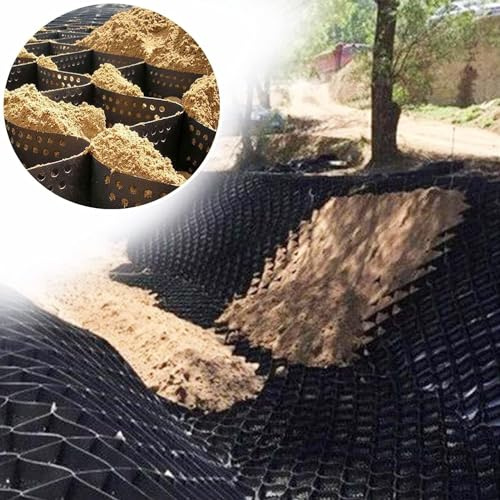 Caillebotis en plastique Grille de géocellules, grille de sol d'aménagement paysager/grille d'allée, grille de gravier de jardin de parkings, renforcement de mur de soutènement de géogrille Cailleboti
