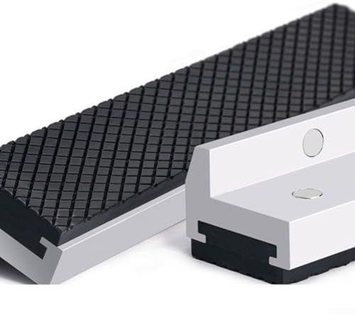 Lot de 2 couvre-mâchoires d'étau magnétiques et souples, protections en caoutchouc pour étau, corps en alliage d'aluminium, motif antidérapant, 7,6 à 20,3 cm (7,6 cm)