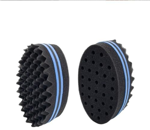1 cepillo de esponja de barbero para rizar, esponja de pelo con agujeros grandes, peine de doble cara, cepillo de ondas de pelo, herramienta de cuidado de bobinas de rizado, herramienta de cuidado de