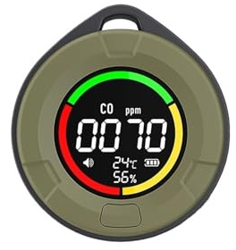 Détecteur de gaz, Détecteurs de monoxyde Carbone Portables 4 en 1, Mini Moniteur et dioxyde avec Aspiration magnétique pour Le Travail et la Maison(PTH-10D)