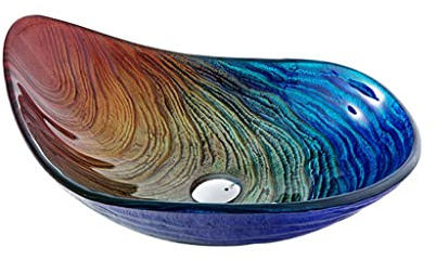 Lavabo da Appoggio Bacino d'arte in vetro temperato for bagno sopra la nave vanità for for vaso da con combo del rubinetto Lavabi a Ciotola
