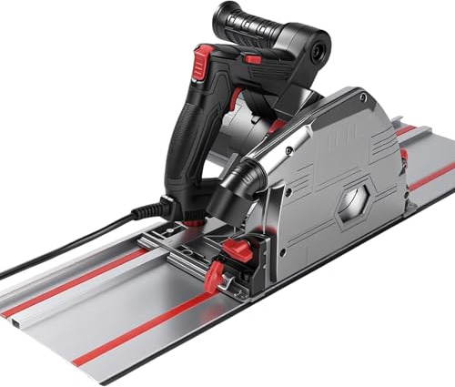 Sierra circular de 1200 W, ajustable, máquina de corte para carpintería, herramienta eléctrica con control de velocidad 5000u/rpm para cortes limpios en madera dura, madera contrachapada y laminado