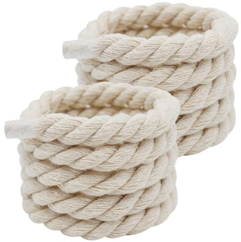 Milisten Lacci per Scarpe Sportive Intrecciati in Cotone Spessi 1 Cm, 120 Cm, Colore Beige, Resistenti All’usura, per Scarpe da Ginnastica e Uso Quotidiano